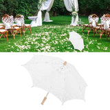 Lace Umbrella Parasol Vintage Wedding Bridal Umbrella for Photo Costume Party SuppliesL White