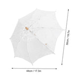 Lace Umbrella Parasol Vintage Wedding Bridal Umbrella for Photo Costume Party SuppliesL White