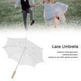 Lace Umbrella Parasol Vintage Wedding Bridal Umbrella for Photo Costume Party SuppliesL White