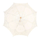 Lace Umbrella Parasol Vintage Wedding Bridal Umbrella for Photo Costume Party SuppliesL Beige