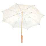 Lace Umbrella Parasol Vintage Wedding Bridal Umbrella for Photo Costume Party SuppliesL Beige - Top-Down View