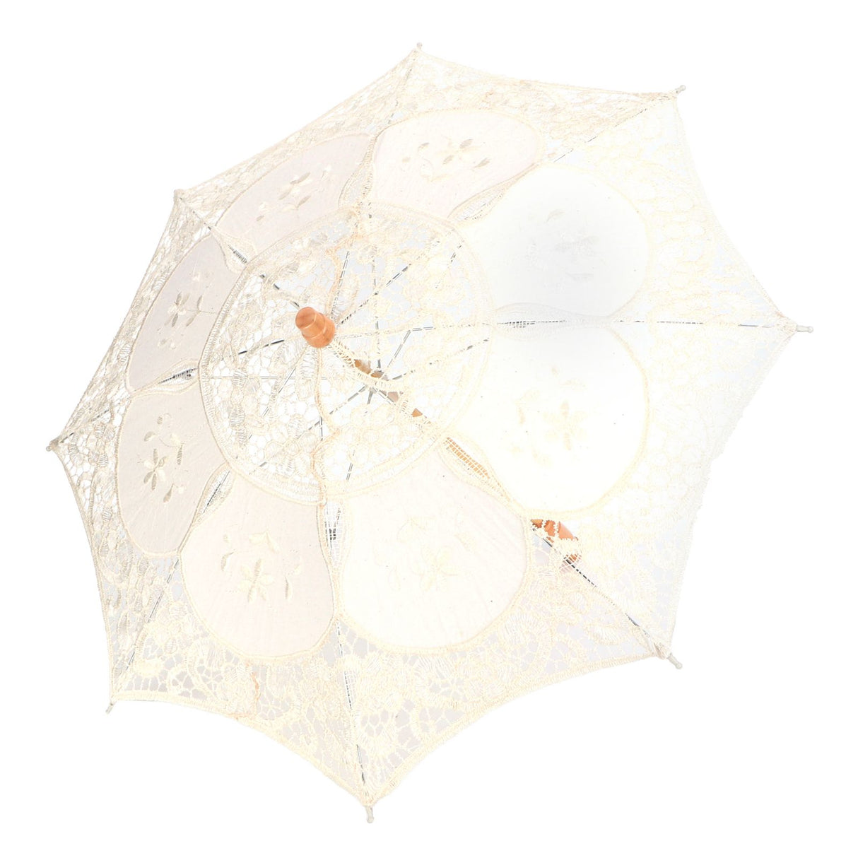 Lace Umbrella Parasol Vintage Wedding Bridal Umbrella for Photo Costume Party SuppliesL Beige