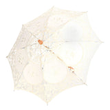 Lace Umbrella Parasol Vintage Wedding Bridal Umbrella for Photo Costume Party SuppliesL Beige - Close-Up Angle