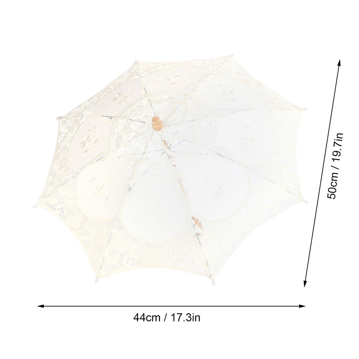 Lace Umbrella Parasol Vintage Wedding Bridal Umbrella for Photo Costume Party SuppliesL Beige