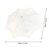 Lace Umbrella Parasol Vintage Wedding Bridal Umbrella for Photo Costume Party SuppliesL Beige - Extra Image