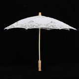 Lace Umbrella Parasol Vintage Wedding Bridal Umbrella for Photo Costume Party SuppliesL Beige - Extra Image