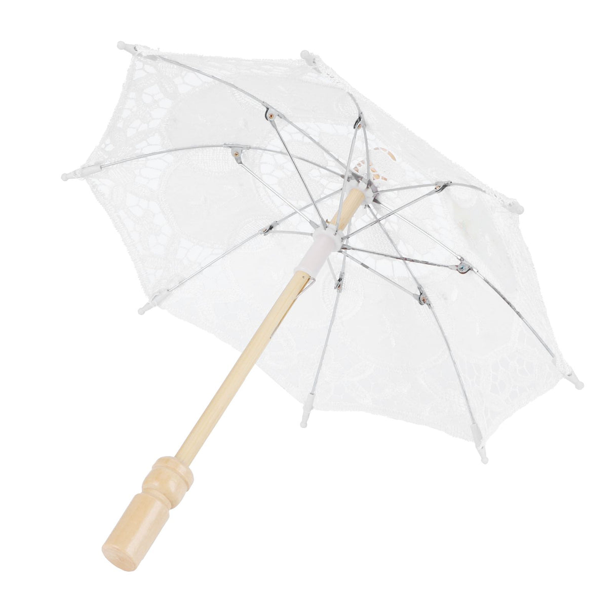 Lace Umbrella Parasol Vintage Wedding Bridal Umbrella for Photo Costume Party SuppliesS White