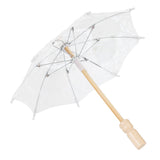 Lace Umbrella Parasol Vintage Wedding Bridal Umbrella for Photo Costume Party SuppliesS White - Top-Down View