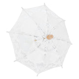 Lace Umbrella Parasol Vintage Wedding Bridal Umbrella for Photo Costume Party SuppliesS White - Rear View