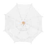 Lace Umbrella Parasol Vintage Wedding Bridal Umbrella for Photo Costume Party SuppliesS White - Close-Up Angle
