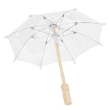Lace Umbrella Parasol Vintage Wedding Bridal Umbrella for Photo Costume Party SuppliesS White - Low Angle