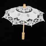Lace Umbrella Parasol Vintage Wedding Bridal Umbrella for Photo Costume Party SuppliesS White - Extra Image