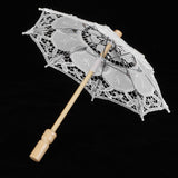 Lace Umbrella Parasol Vintage Wedding Bridal Umbrella for Photo Costume Party SuppliesS White - Extra Image