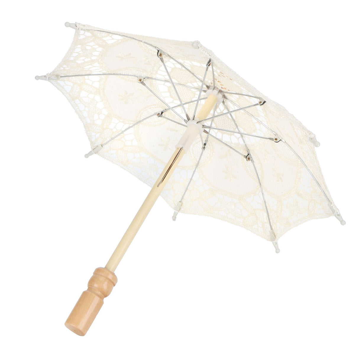 Lace Umbrella Parasol Vintage Wedding Bridal Umbrella for Photo Costume Party SuppliesS Beige