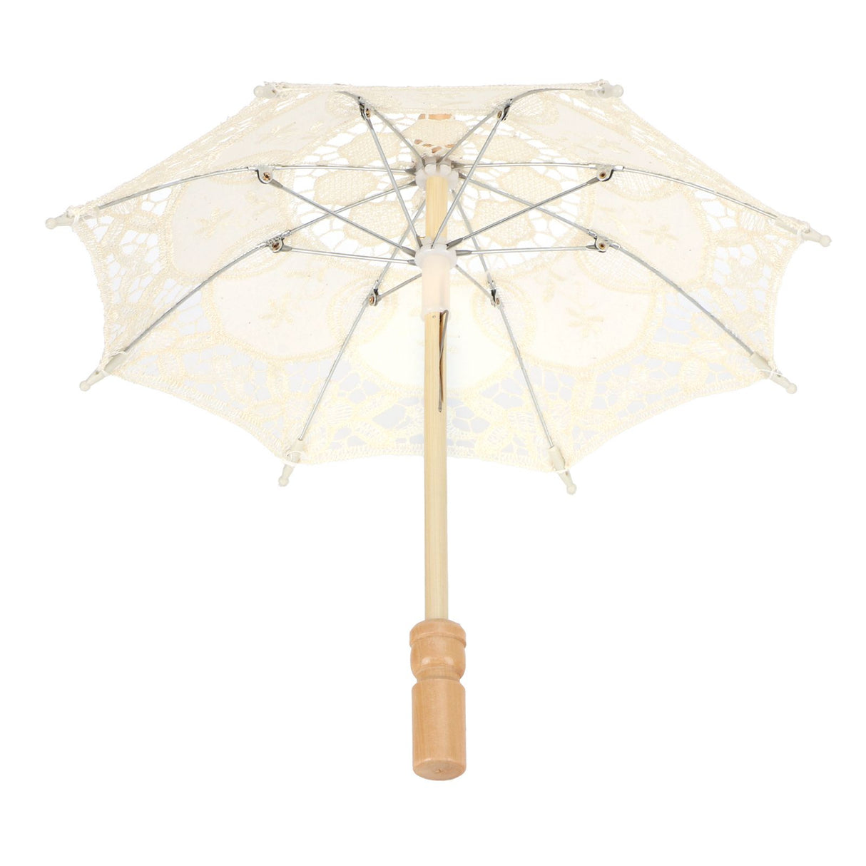 Lace Umbrella Parasol Vintage Wedding Bridal Umbrella for Photo Costume Party SuppliesS Beige