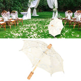 Lace Umbrella Parasol Vintage Wedding Bridal Umbrella for Photo Costume Party SuppliesS Beige