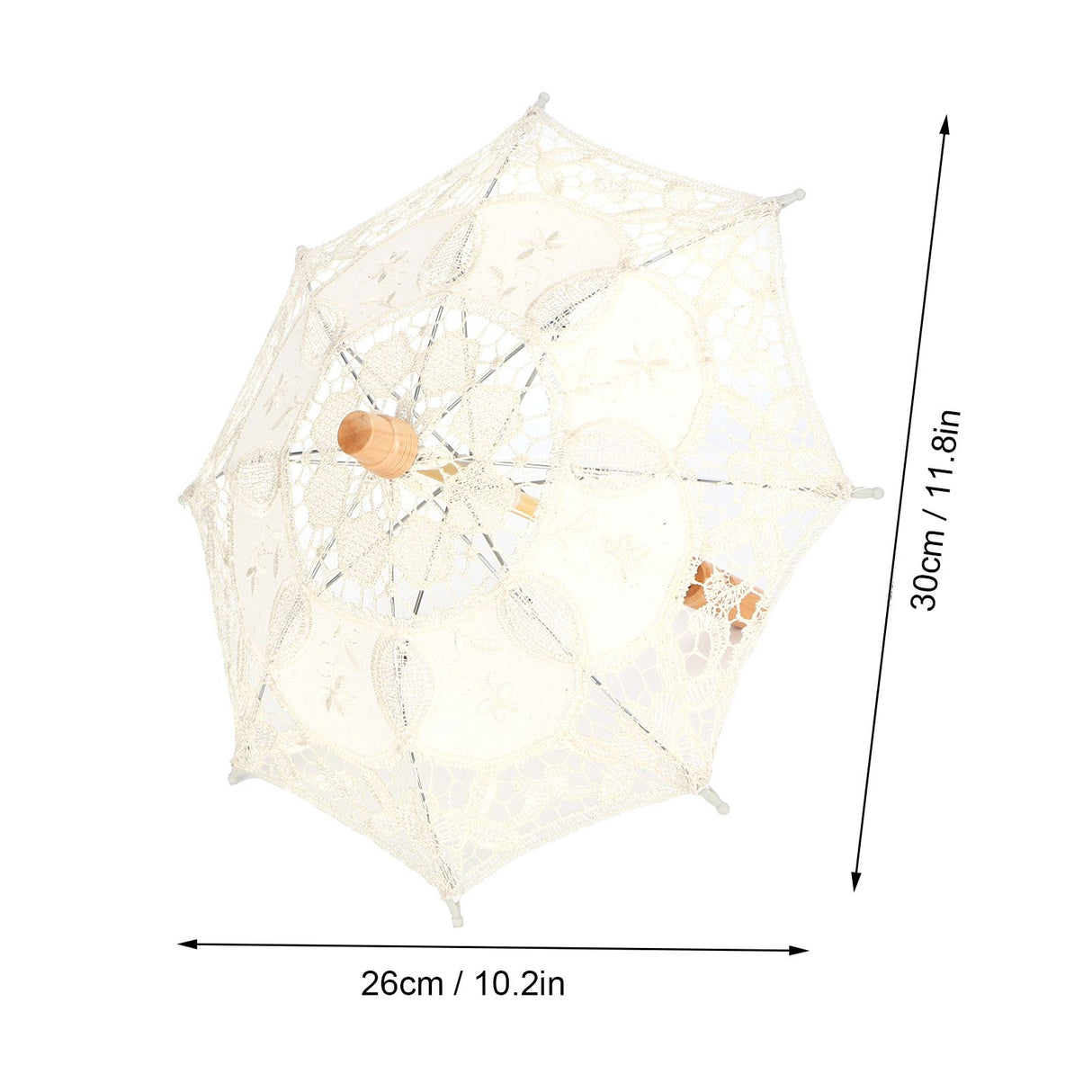 Lace Umbrella Parasol Vintage Wedding Bridal Umbrella for Photo Costume Party SuppliesS Beige