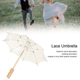 Lace Umbrella Parasol Vintage Wedding Bridal Umbrella for Photo Costume Party SuppliesS Beige