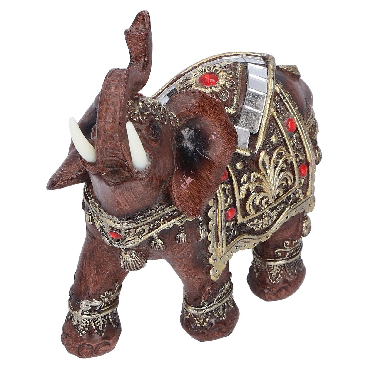 Elephant Statue Resin Desktop Figurine Ornament Home Living Room Decoration GiftRed L 13.5x6x14cm