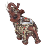 Elephant Statue Resin Desktop Figurine Ornament Home Living Room Decoration GiftRed L 13.5x6x14cm