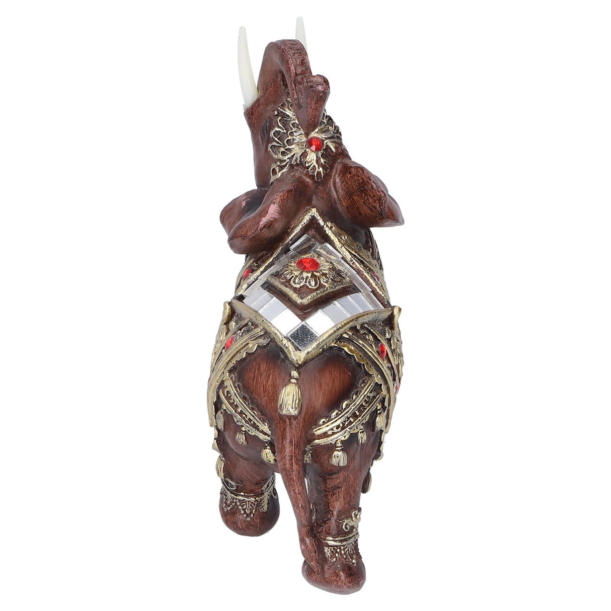 Elephant Statue Resin Desktop Figurine Ornament Home Living Room Decoration GiftRed L 13.5x6x14cm