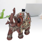 Elephant Statue Resin Desktop Figurine Ornament Home Living Room Decoration GiftRed L 13.5x6x14cm