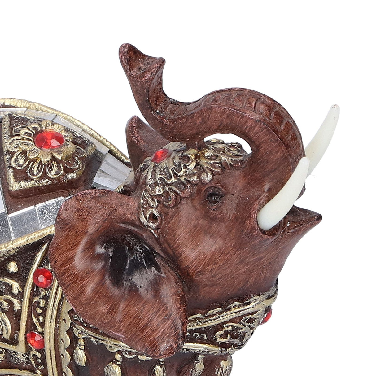 Elephant Statue Resin Desktop Figurine Ornament Home Living Room Decoration GiftRed L 13.5x6x14cm