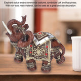 Elephant Statue Resin Desktop Figurine Ornament Home Living Room Decoration GiftRed L 13.5x6x14cm - Extra Image