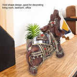 Elephant Statue Resin Desktop Figurine Ornament Home Living Room Decoration GiftRed L 13.5x6x14cm
