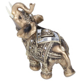 Elephant Statue Figurine Feng Shui Resin Animal Ornament Art Crafts Desktop DecorationGold L 13.5x6x14cm