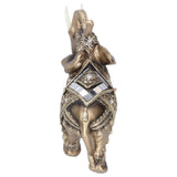 Elephant Statue Figurine Feng Shui Resin Animal Ornament Art Crafts Desktop DecorationGold L 13.5x6x14cm - 45-Degree Angle