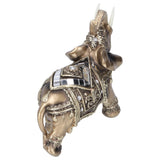 Elephant Statue Figurine Feng Shui Resin Animal Ornament Art Crafts Desktop DecorationGold L 13.5x6x14cm - Rear View