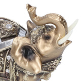 Elephant Statue Figurine Feng Shui Resin Animal Ornament Art Crafts Desktop DecorationGold L 13.5x6x14cm - Extra Image