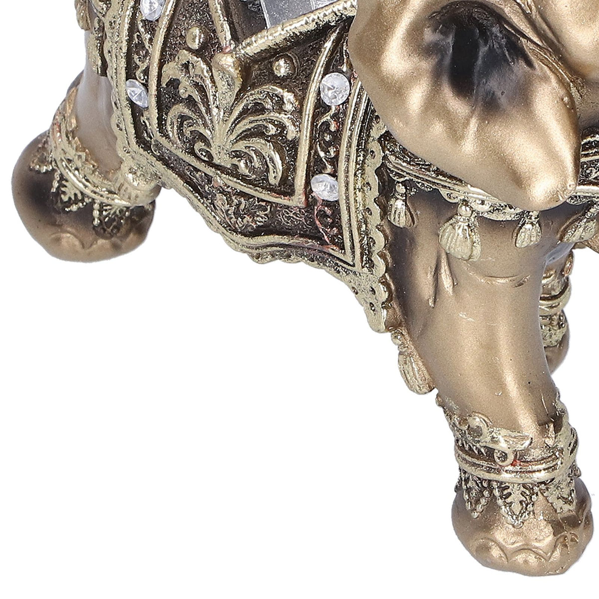 Elephant Statue Figurine Feng Shui Resin Animal Ornament Art Crafts Desktop DecorationGold L 13.5x6x14cm