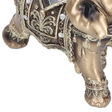 Elephant Statue Figurine Feng Shui Resin Animal Ornament Art Crafts Desktop DecorationGold L 13.5x6x14cm