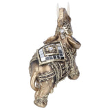 Elephant Statue Figurine Feng Shui Resin Animal Ornament Art Crafts Desktop DecorationGold M 10x5x10cm - Rear View