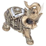Elephant Statue Figurine Feng Shui Resin Animal Ornament Art Crafts Desktop DecorationGold M 10x5x10cm