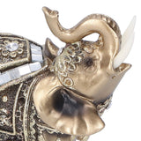 Elephant Statue Figurine Feng Shui Resin Animal Ornament Art Crafts Desktop DecorationGold M 10x5x10cm