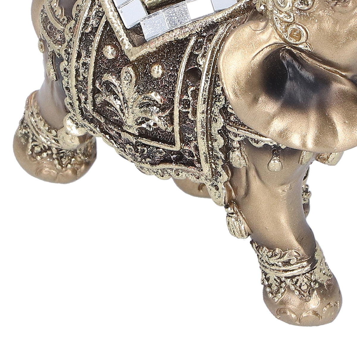 Elephant Statue Figurine Feng Shui Resin Animal Ornament Art Crafts Desktop DecorationGold M 10x5x10cm