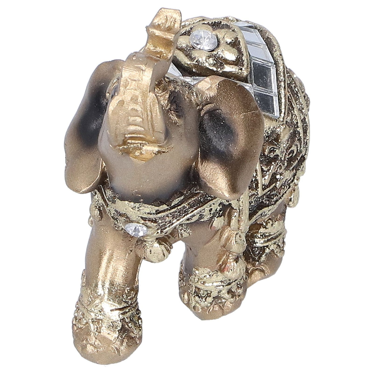 Elephant Statue Figurine Feng Shui Resin Animal Ornament Art Crafts Desktop DecorationGold S 7x3.5x7cm