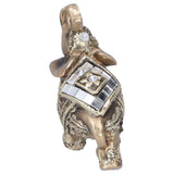 Elephant Statue Figurine Feng Shui Resin Animal Ornament Art Crafts Desktop DecorationGold S 7x3.5x7cm