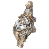 Elephant Statue Figurine Feng Shui Resin Animal Ornament Art Crafts Desktop DecorationGold S 7x3.5x7cm