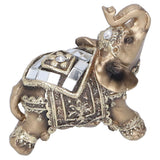 Elephant Statue Figurine Feng Shui Resin Animal Ornament Art Crafts Desktop DecorationGold S 7x3.5x7cm