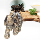 Elephant Statue Figurine Feng Shui Resin Animal Ornament Art Crafts Desktop DecorationGold S 7x3.5x7cm