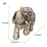Elephant Statue Figurine Feng Shui Resin Animal Ornament Art Crafts Desktop DecorationGold S 7x3.5x7cm