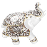 Resin Elephant Feng Shui Statue Wealth Lucky Figurine Crafts Home Office Decor GiftB Style - Rear View