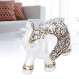 Resin Elephant Feng Shui Statue Wealth Lucky Figurine Crafts Home Office Decor GiftB Style