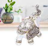 Resin Elephant Feng Shui Statue Wealth Lucky Figurine Crafts Home Office Decor GiftB Style