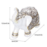 Resin Elephant Feng Shui Statue Wealth Lucky Figurine Crafts Home Office Decor GiftB Style - Extra Image