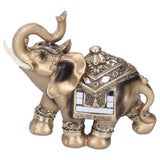 Resin Elephant Statue Figurine Crafts Desktop Ornaments for Home Living RoomGold L 16.5x8x16cm - Side View